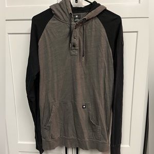 DC Gray and Black  Men’s Hoodie Sweatshirt/pullover. Size Medium.